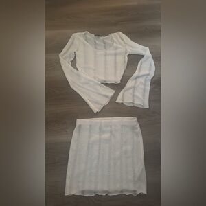 PrettyLittleThing White Skirt Set